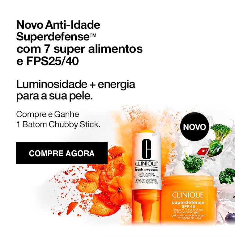 Potencialize sua rotina anti idade com novo Anti Idade Superdefense SPF40 Ganhe batom Chubby Stick nas compras do lançamento.