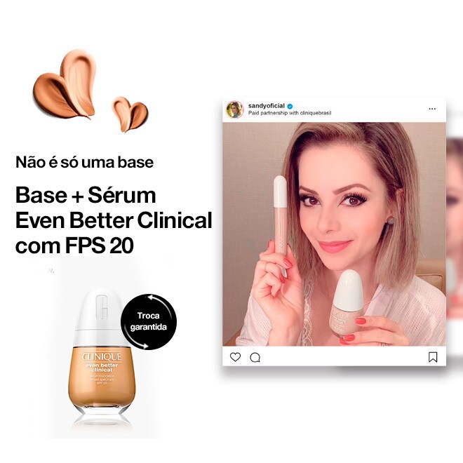 Não é só uma base. Base + Serum Even Better Clinical com FPS 20