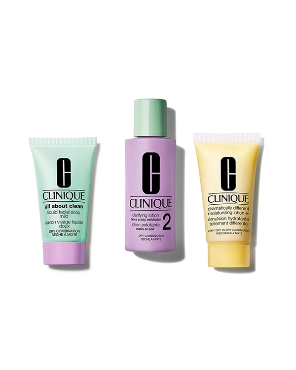 Kit de Skincare 3 Passos - Pele Tipo 2, Um sistema de skincare em três etapas desenvolvido por dermatologistas, em tamanhos miniatura perfeitos para experimentar.<br><br>