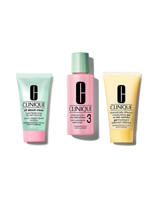 Kit de Skincare 3 Passos - Pele Tipo 3, Um sistema de skincare em 3 etapas desenvolvido por dermatologistas, em tamanhos mini perfeitos para experimentar.<br><br>