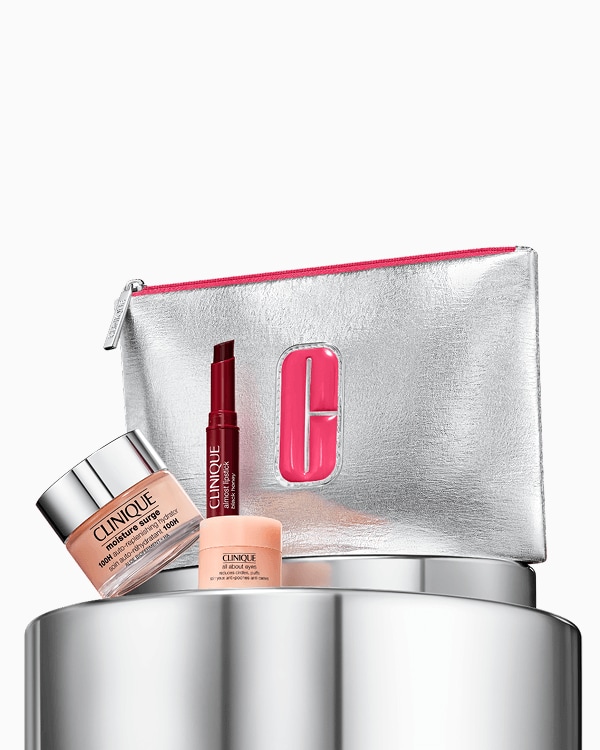 Kit Essenciais Skincare &amp; Maquiagem - Edição Limitada, Um trio que inclui o nosso hidratante 100H + o batom clássico Black Honey.
