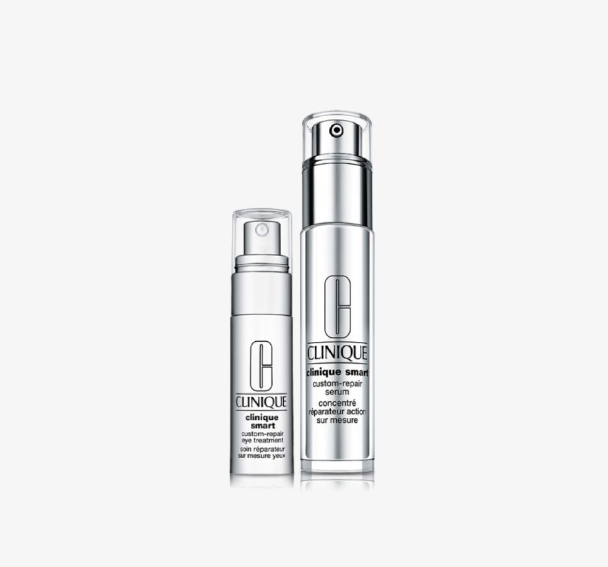 Dupla anti-idade Clinique Smart<sup><small>TM<small><sup>: rosto e olhos